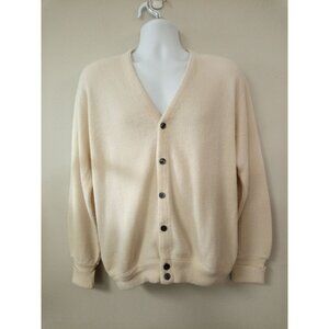 Jantzen Classics Men's White Button Up Cardigan Sweater Size Medium